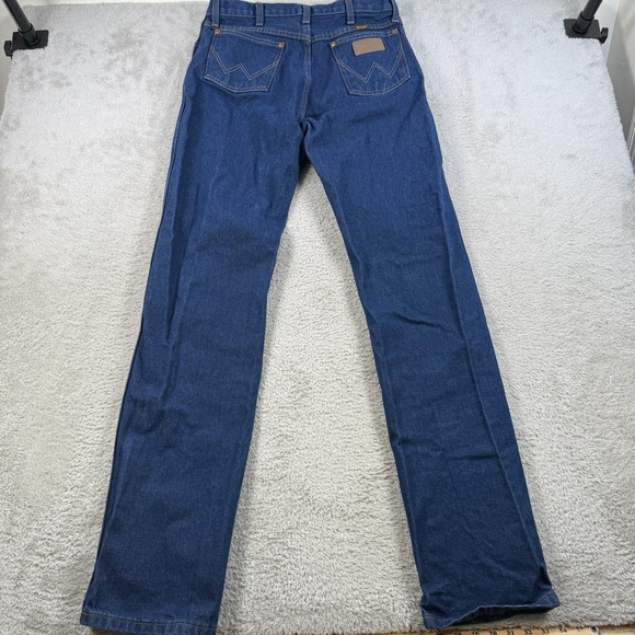 Wrangler Jeans Mens 31x36 Blue 13MWZ Cowboy Western Rodeo Denim Work Dark Wash - Picture 7 of 8